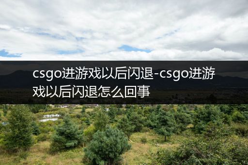 csgo进游戏以后闪退-csgo进游戏以后闪退怎么回事
