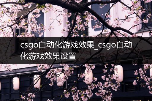 csgo自动化游戏效果_csgo自动化游戏效果设置