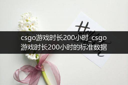 csgo游戏时长200小时_csgo游戏时长200小时的标准数据