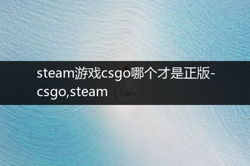steam游戏csgo哪个才是正版-csgo,steam