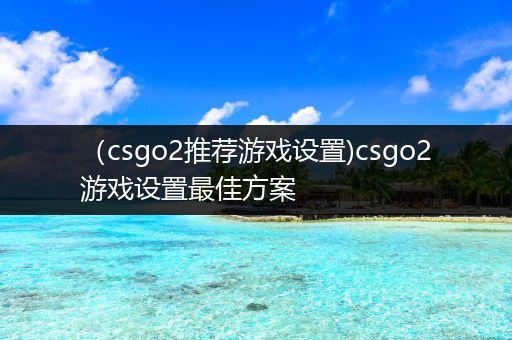 （csgo2推荐游戏设置)csgo2游戏设置最佳方案