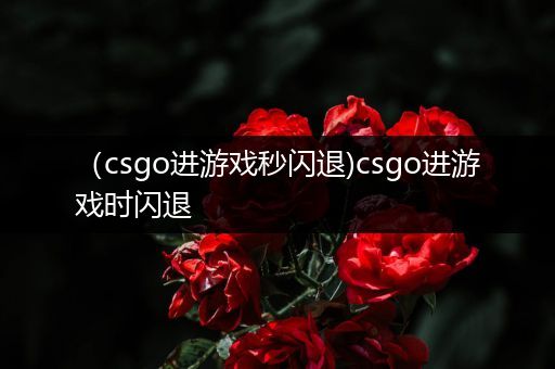 （csgo进游戏秒闪退)csgo进游戏时闪退