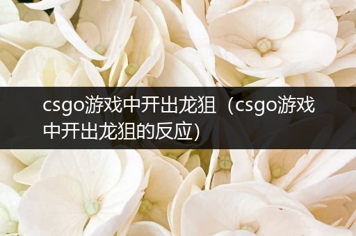 csgo游戏中开出龙狙（csgo游戏中开出龙狙的反应）