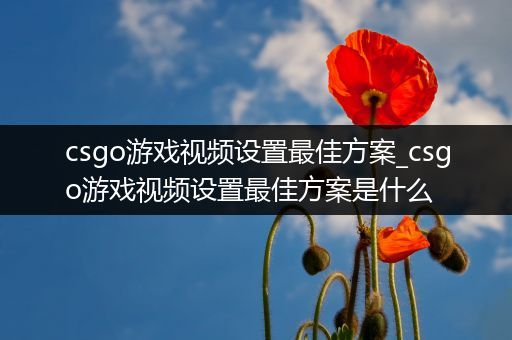 csgo游戏视频设置最佳方案_csgo游戏视频设置最佳方案是什么