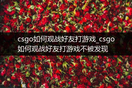 csgo如何观战好友打游戏_csgo如何观战好友打游戏不被发现