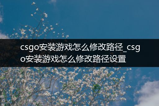 csgo安装游戏怎么修改路径_csgo安装游戏怎么修改路径设置