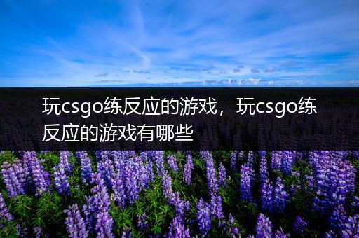 玩csgo练反应的游戏，玩csgo练反应的游戏有哪些