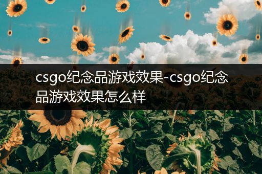 csgo纪念品游戏效果-csgo纪念品游戏效果怎么样