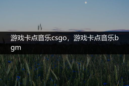 游戏卡点音乐csgo，游戏卡点音乐bgm
