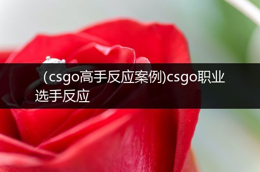 （csgo高手反应案例)csgo职业选手反应