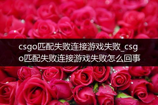 csgo匹配失败连接游戏失败_csgo匹配失败连接游戏失败怎么回事