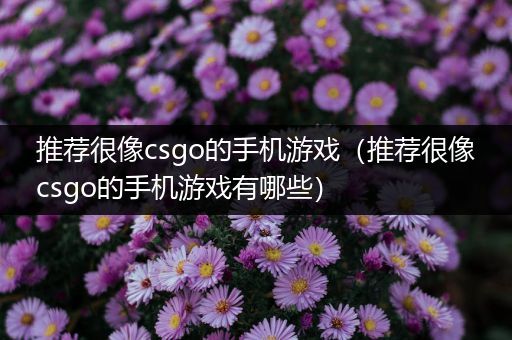 推荐很像csgo的手机游戏（推荐很像csgo的手机游戏有哪些）