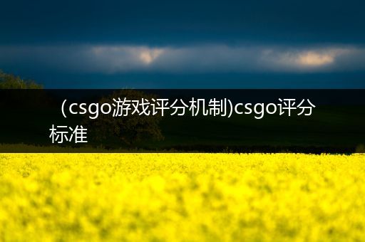 （csgo游戏评分机制)csgo评分标准