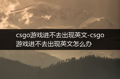 csgo游戏进不去出现英文-csgo游戏进不去出现英文怎么办