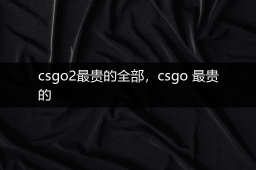 csgo2最贵的全部，csgo 最贵的