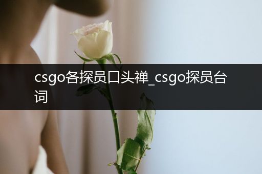 csgo各探员口头禅_csgo探员台词